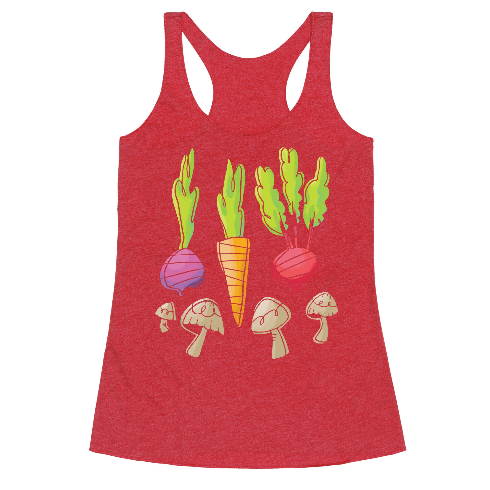 Retro Vegetable Pattern Racerback Tank